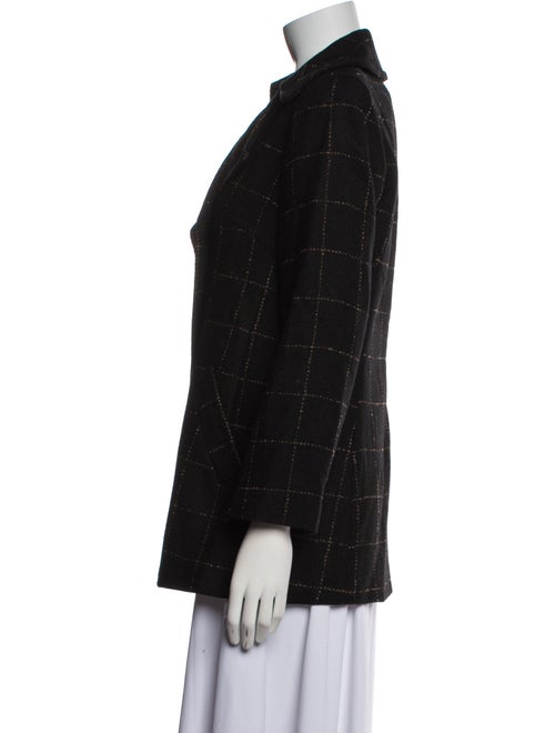 Trina Turk Wool Plaid Print Blazer