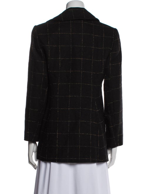 Trina Turk Wool Plaid Print Blazer