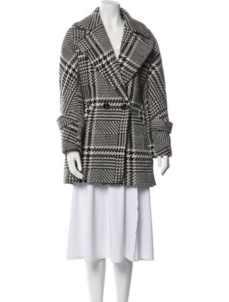 Trina Turk Wool Plaid Print Peacoat