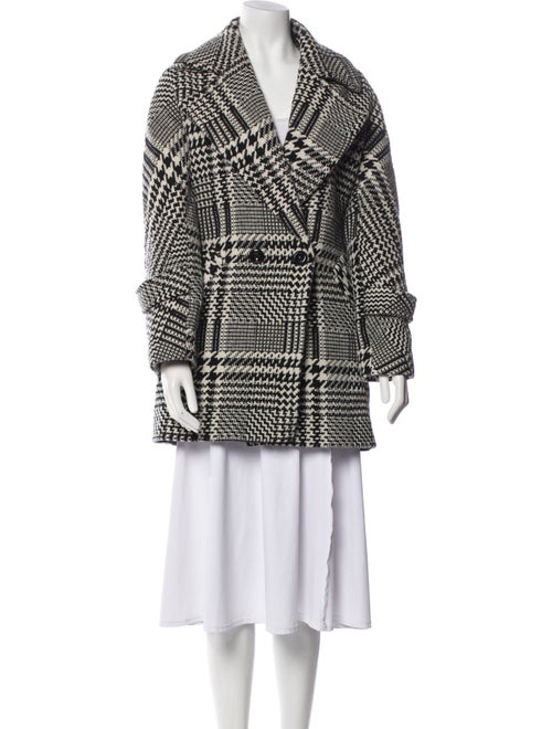 Trina Turk Wool Plaid Print Peacoat