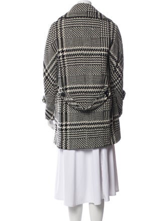 Trina Turk Wool Plaid Print Peacoat