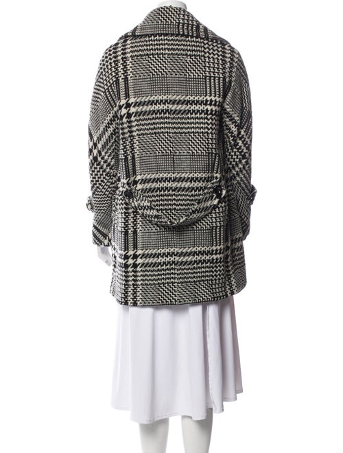 Trina Turk Wool Plaid Print Peacoat