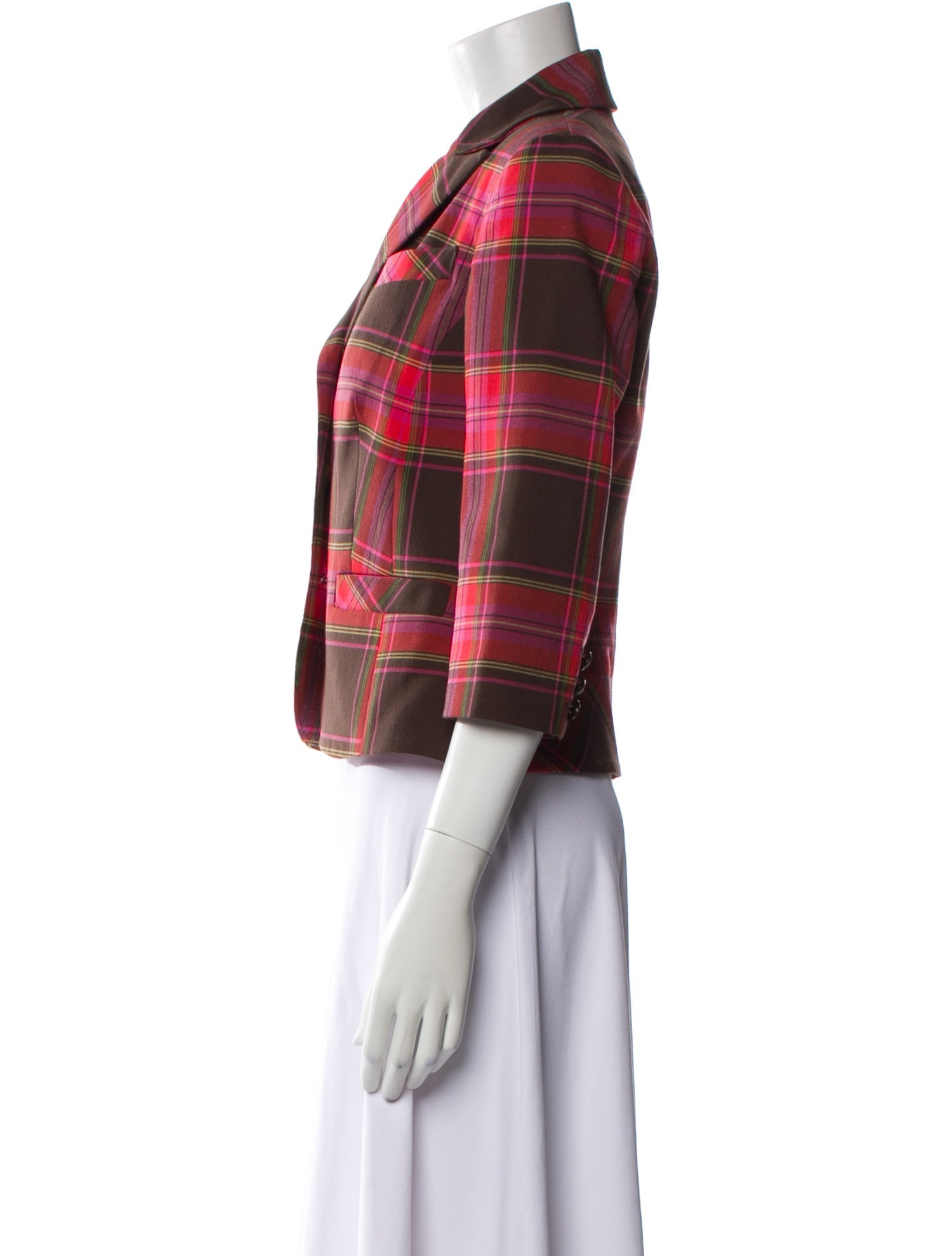 Trina Turk Plaid Print Blazer