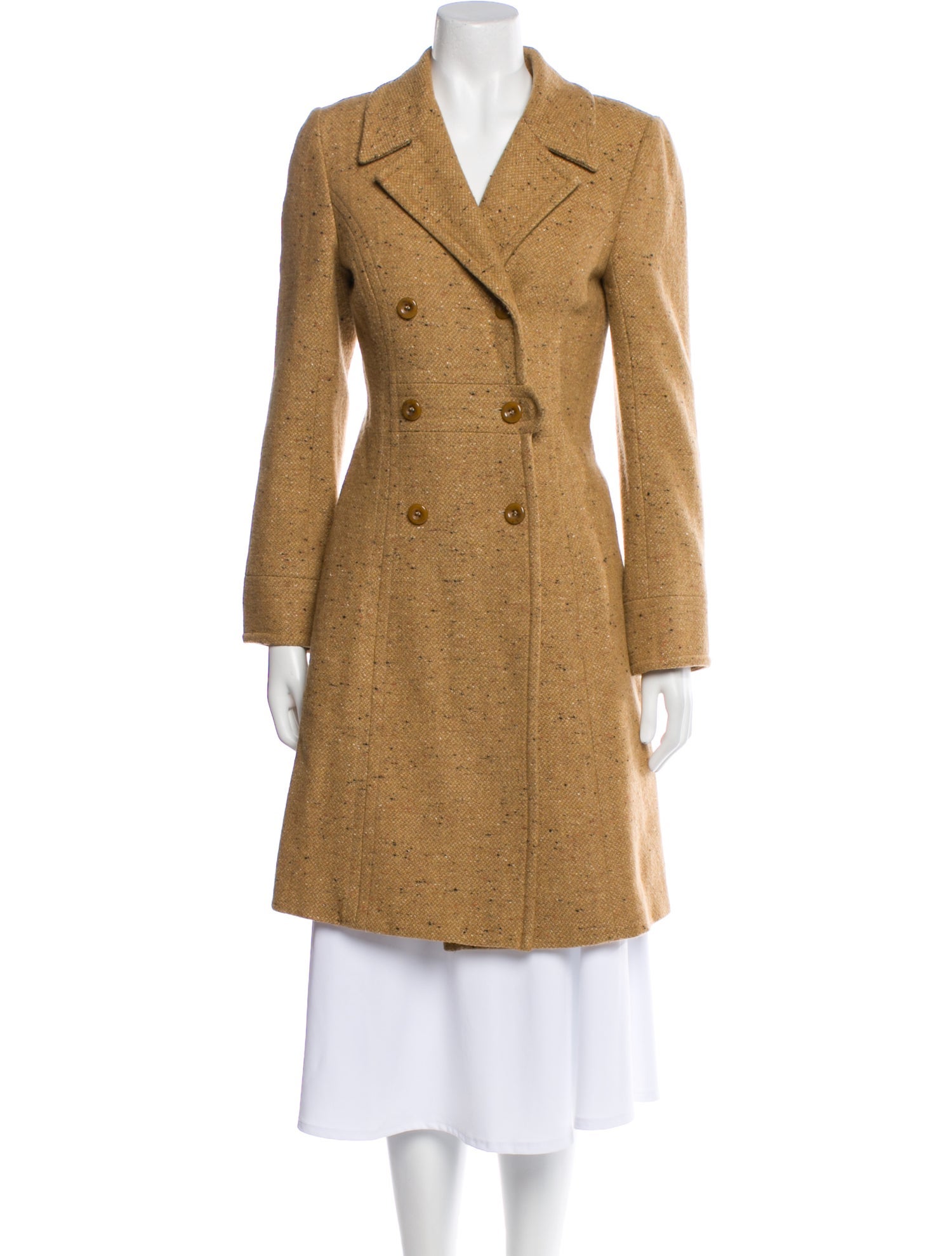 Trina Turk Wool Tweed Pattern Peacoat