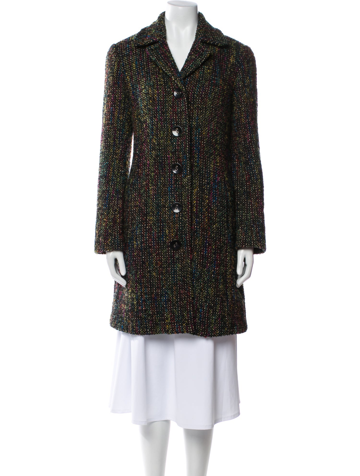 Trina Turk Wool Tweed Pattern Coat