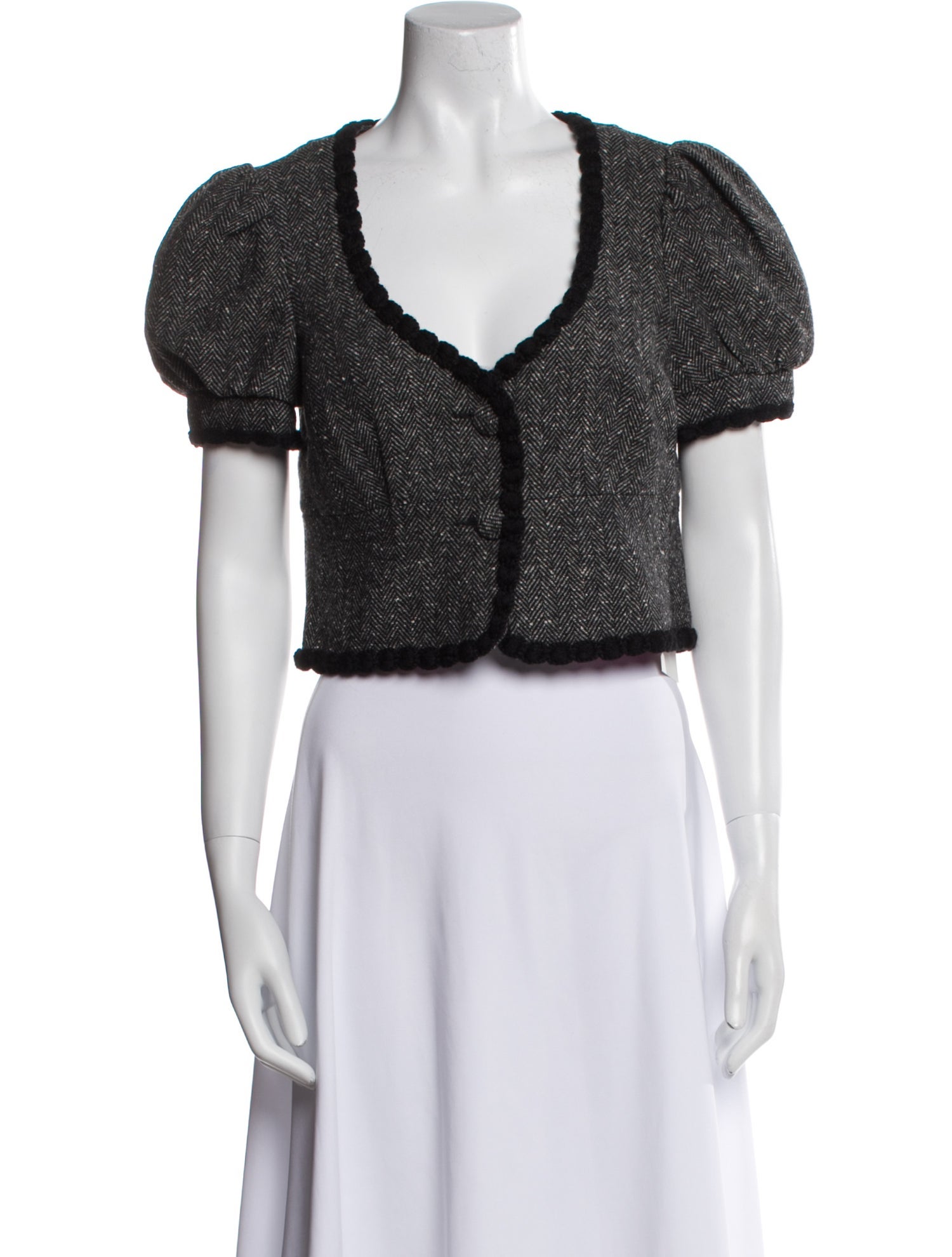 Trina Turk Wool Tweed Pattern Evening Jacket