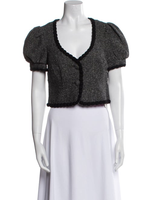 Trina Turk Wool Tweed Pattern Evening Jacket