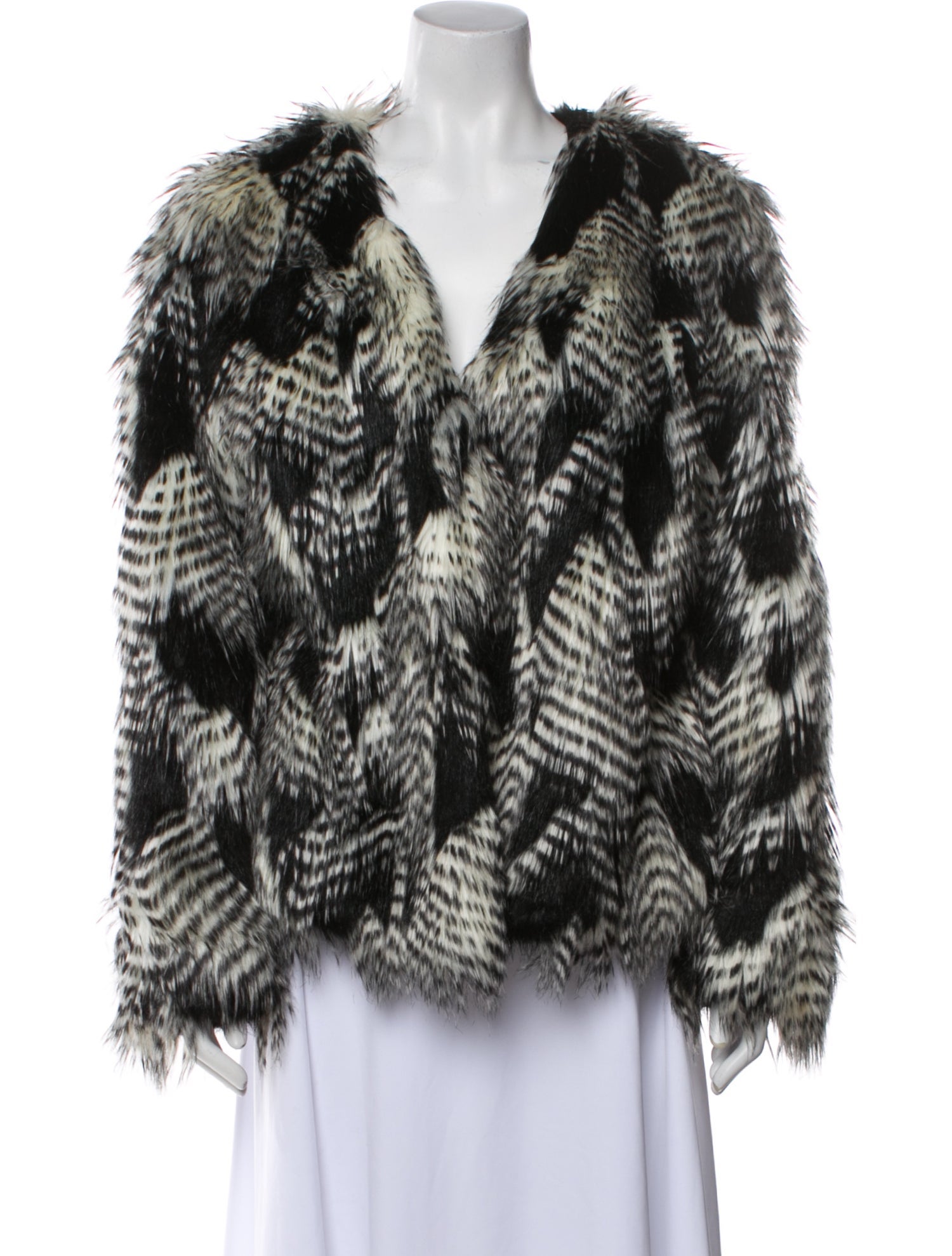 Trina Turk Faux Fur Animal Print Faux Fur Jacket