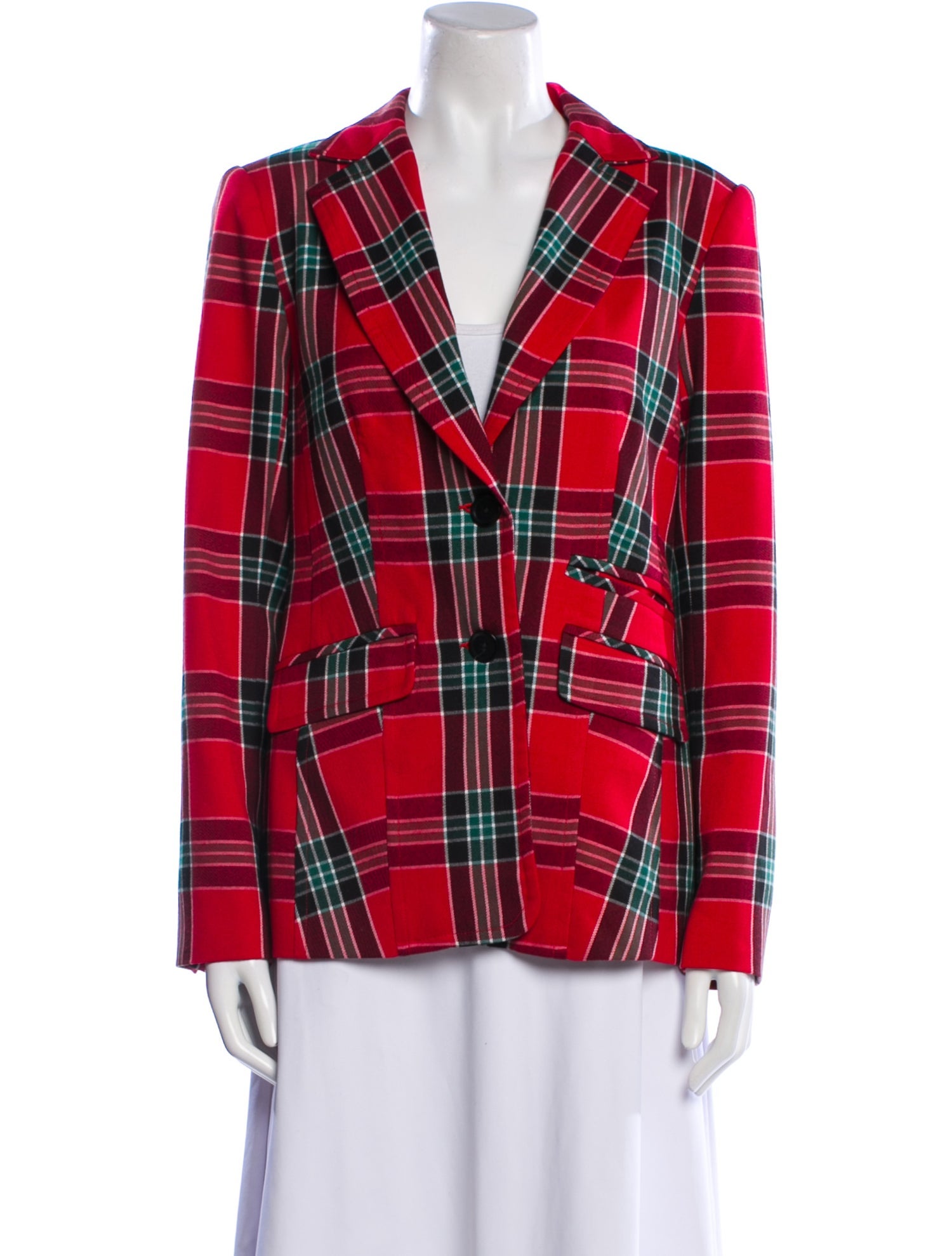 Trina Turk Plaid Print Blazer
