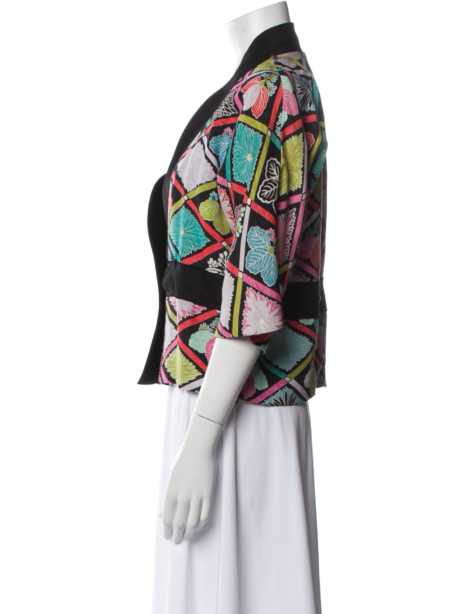 Trina Turk Linen Floral Print Evening Jacket