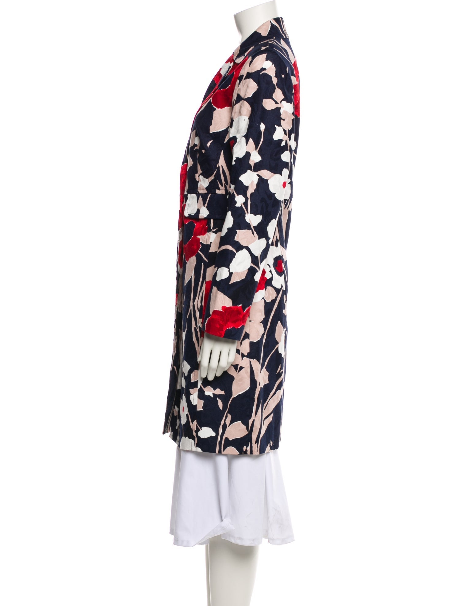 Trina Turk Floral Print Trench Coat
