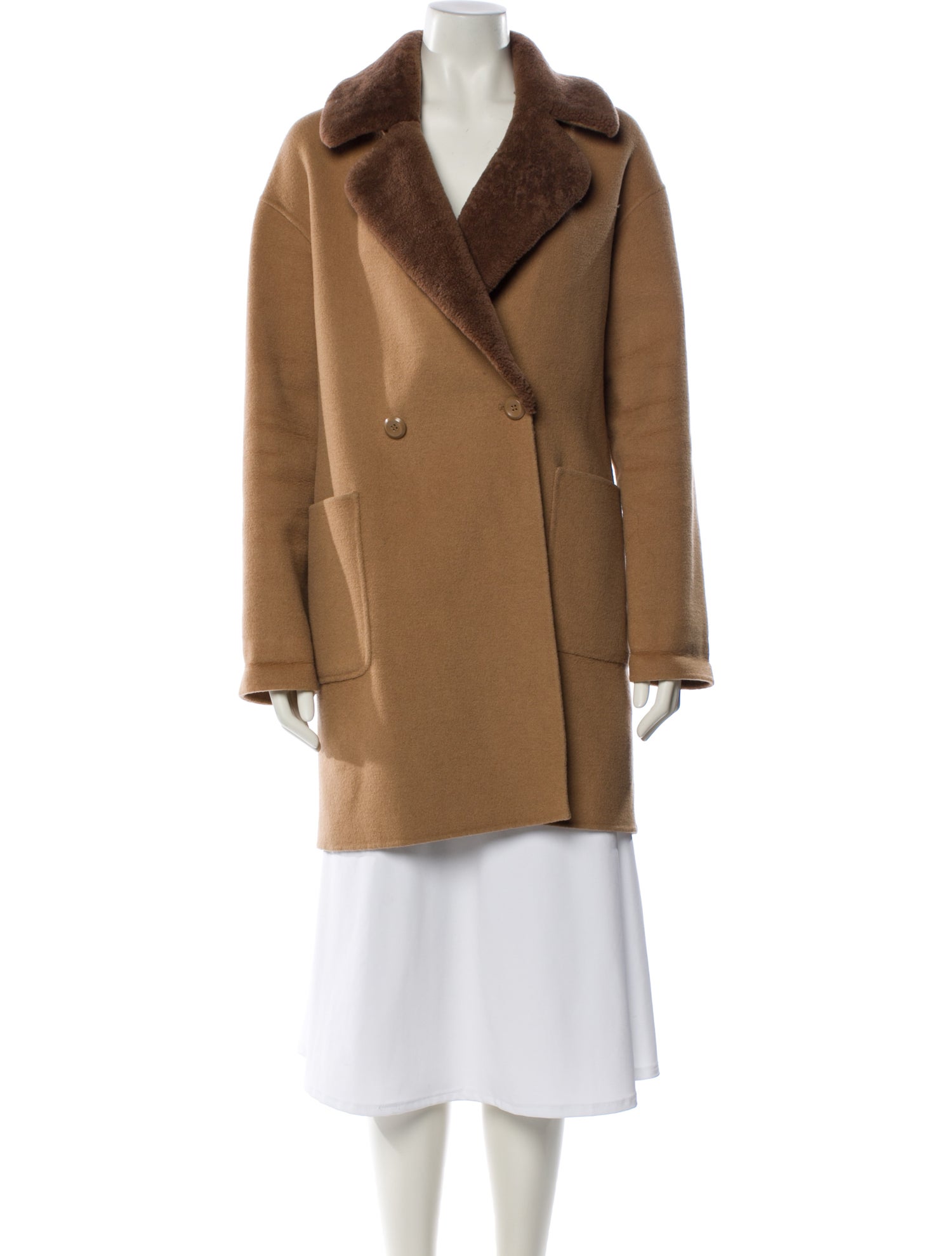 Trina Turk Wool Fur Coat