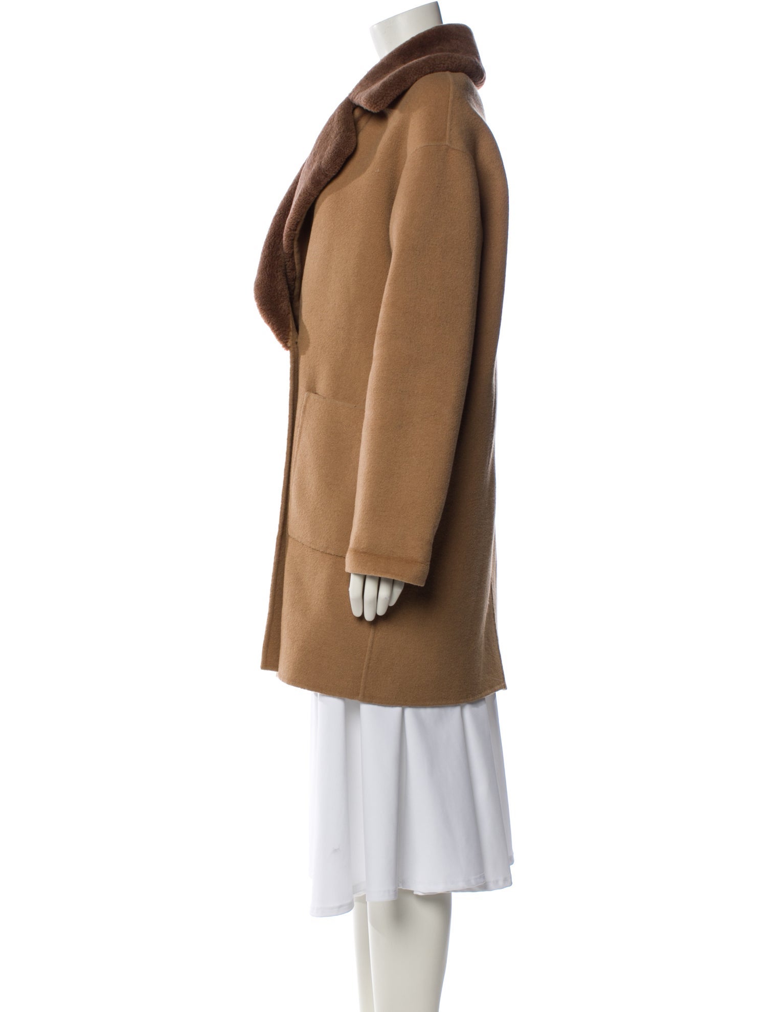 Trina Turk Wool Fur Coat