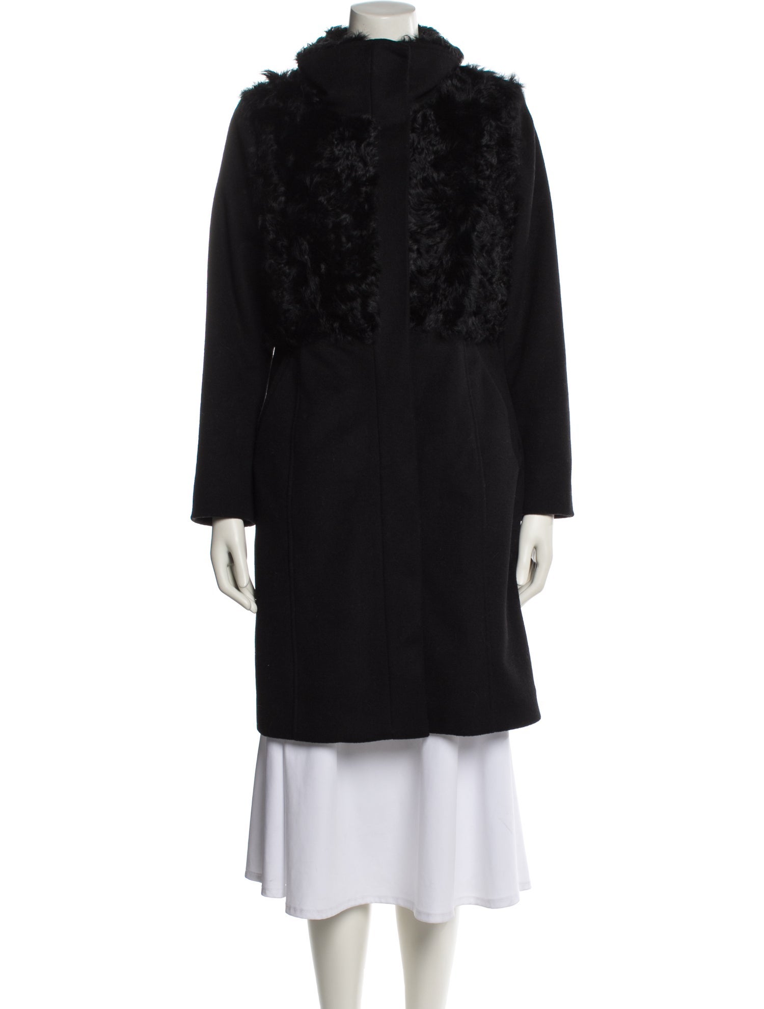 Trina Turk Wool Fur Coat