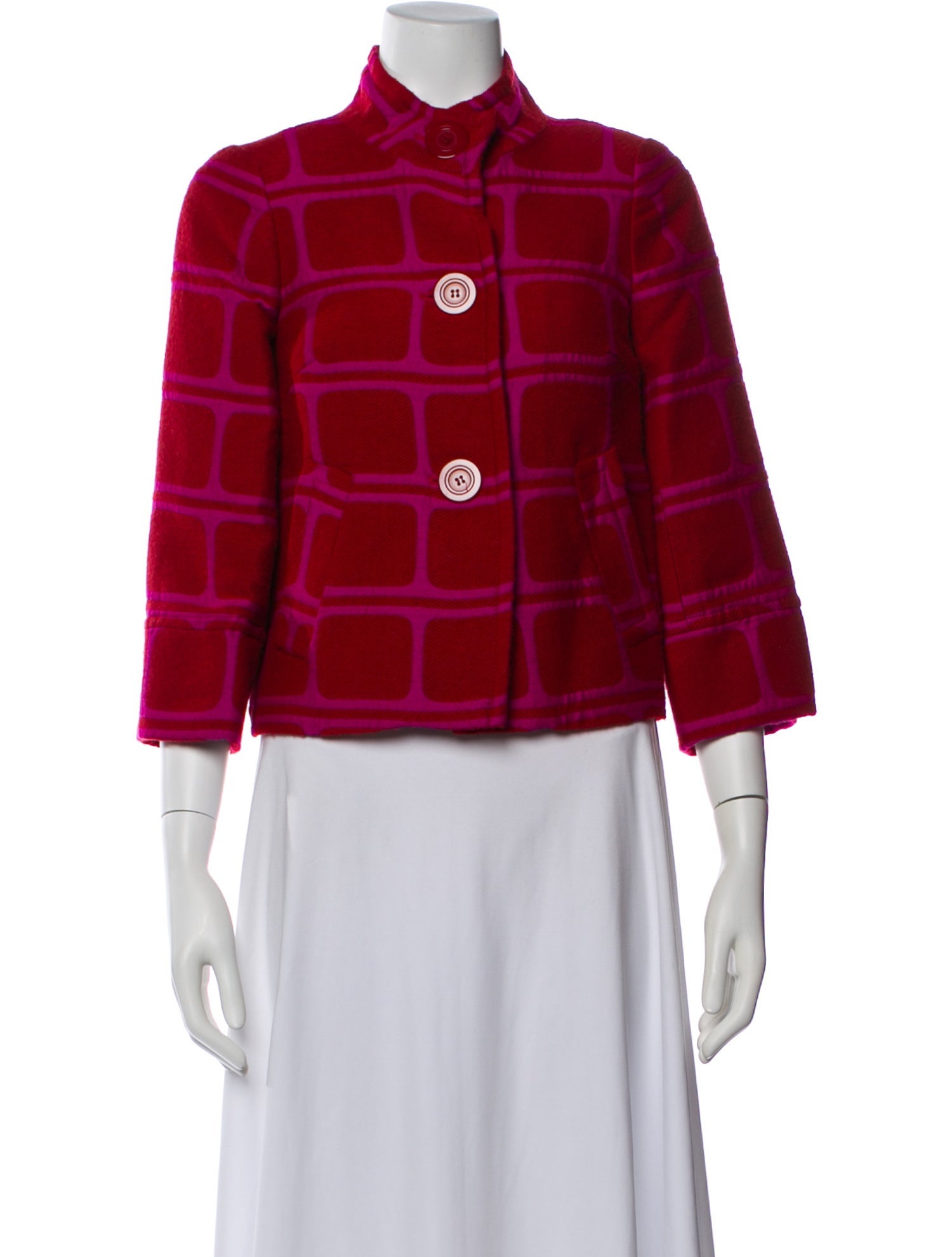 Trina Turk Plaid Print Evening Jacket