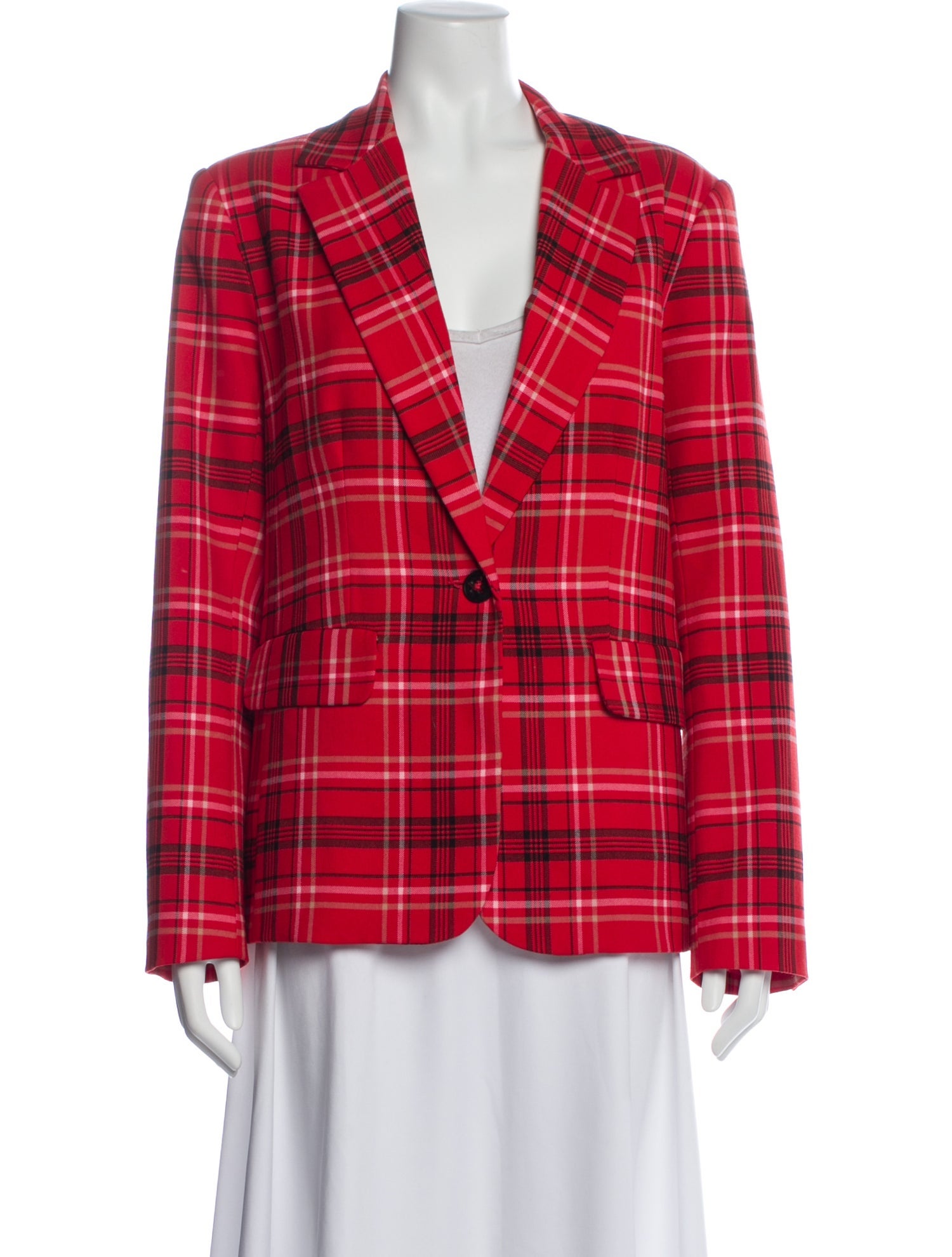 Trina Turk Plaid Print Blazer
