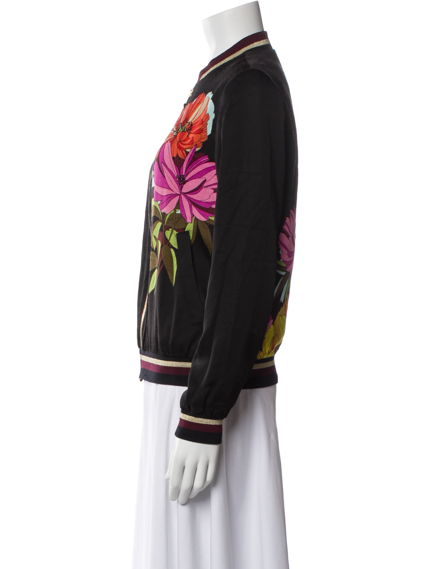 Trina Turk Floral Print Bomber Jacket