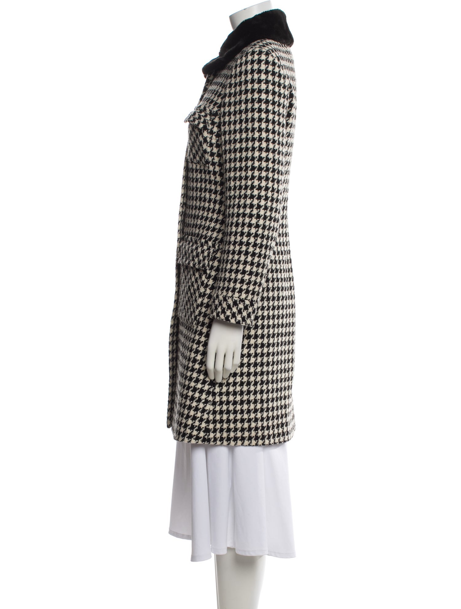 Trina Turk Houndstooth Print Peacoat