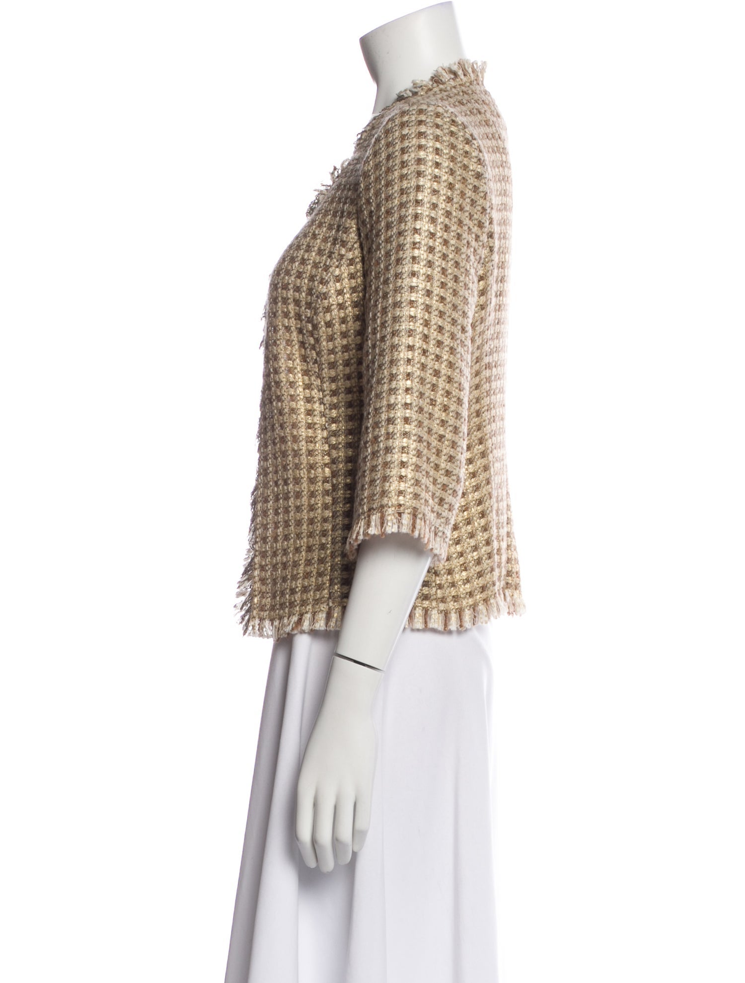 Trina Turk Tweed Printed Evening Jacket