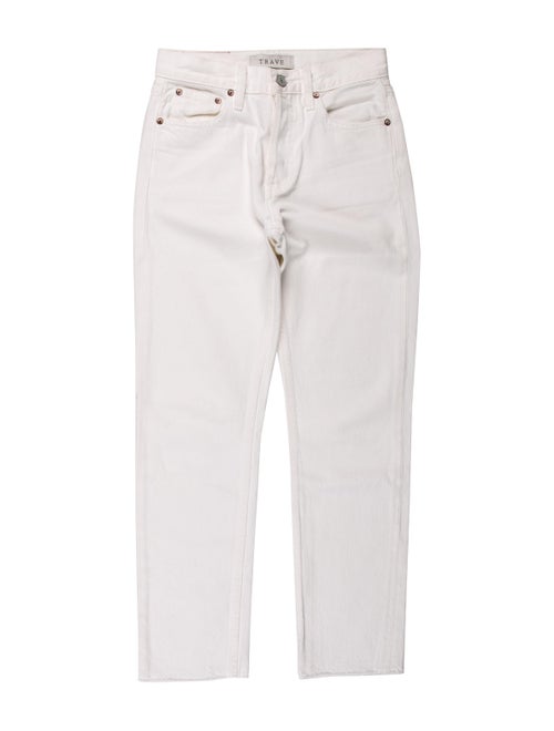 Trave Mid-Rise Straight Leg Jeans White