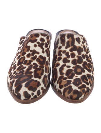 Trask Ponyhair Animal Print Mules