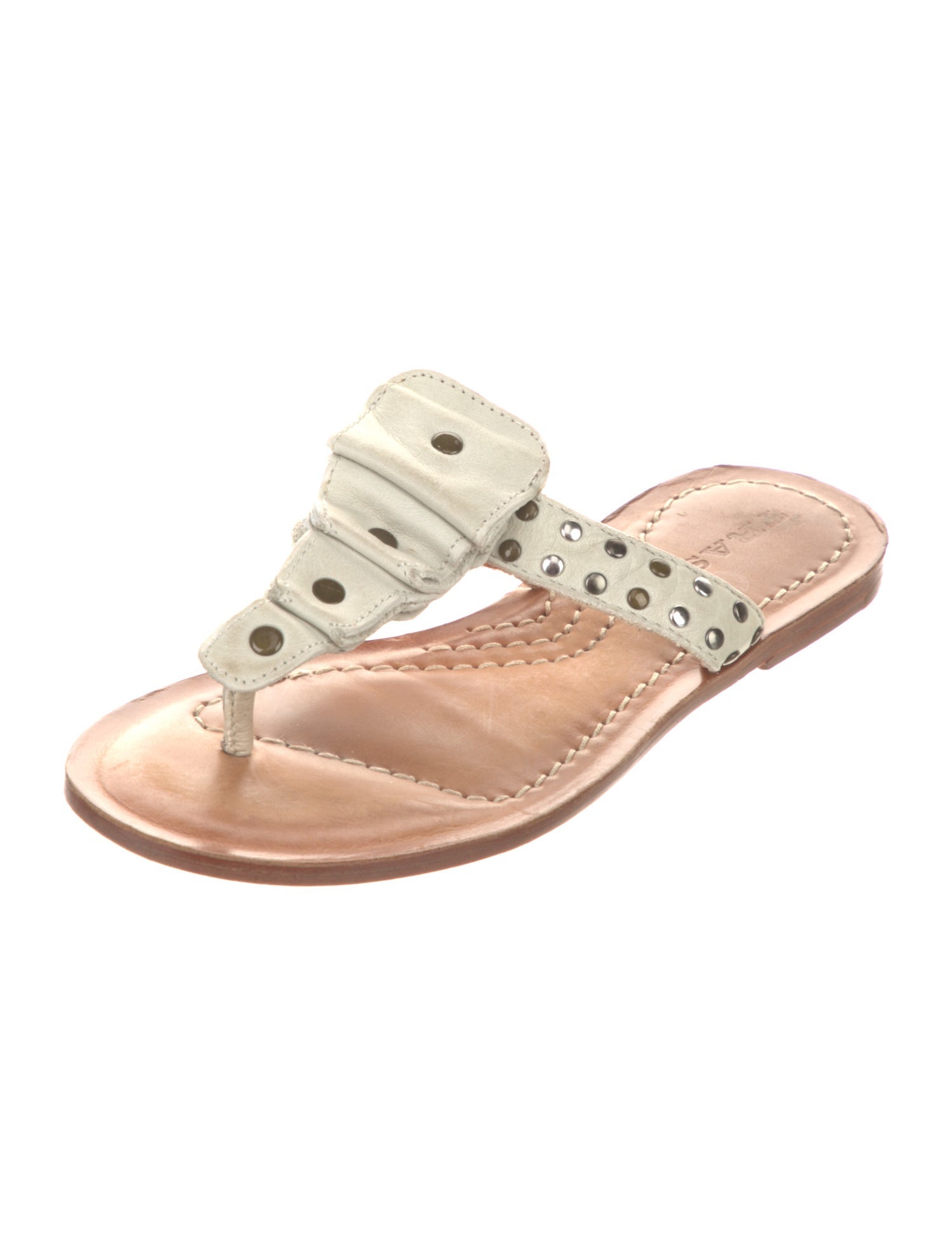Trask Leather Studded Accents Slides