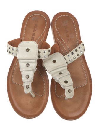 Trask Leather Studded Accents Slides