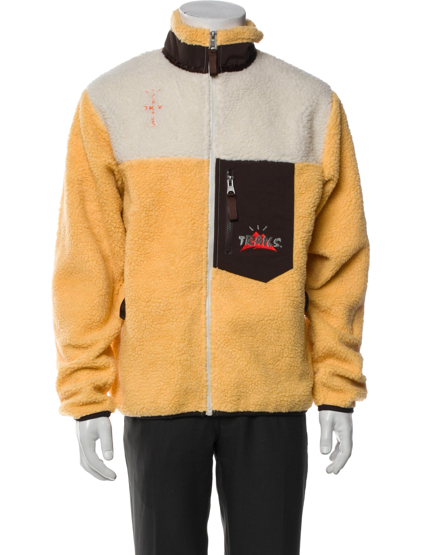 Travis Scott Colorblock Pattern Moto Jacket