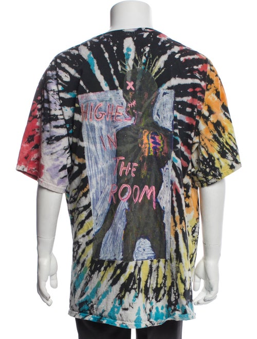Travis Scott Tie-Dye Print Scoop Neck Henley