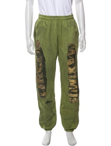 Pre-owned Travis Scott Graphic Print Lounge Bottoms In Green