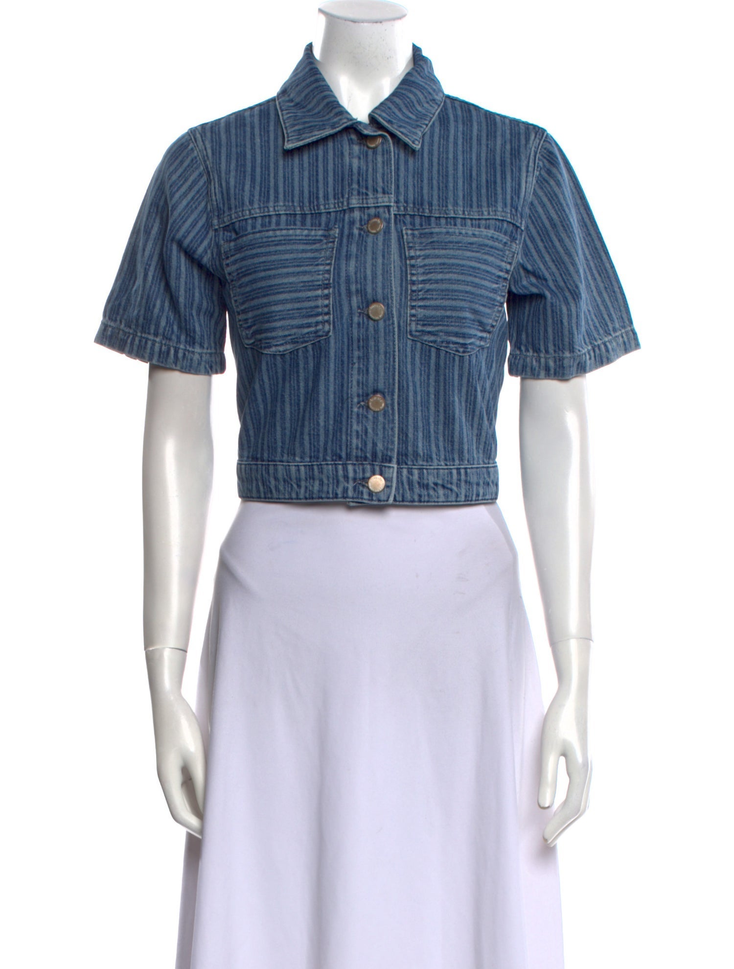 Triarchy Striped Short Sleeve Crop Top