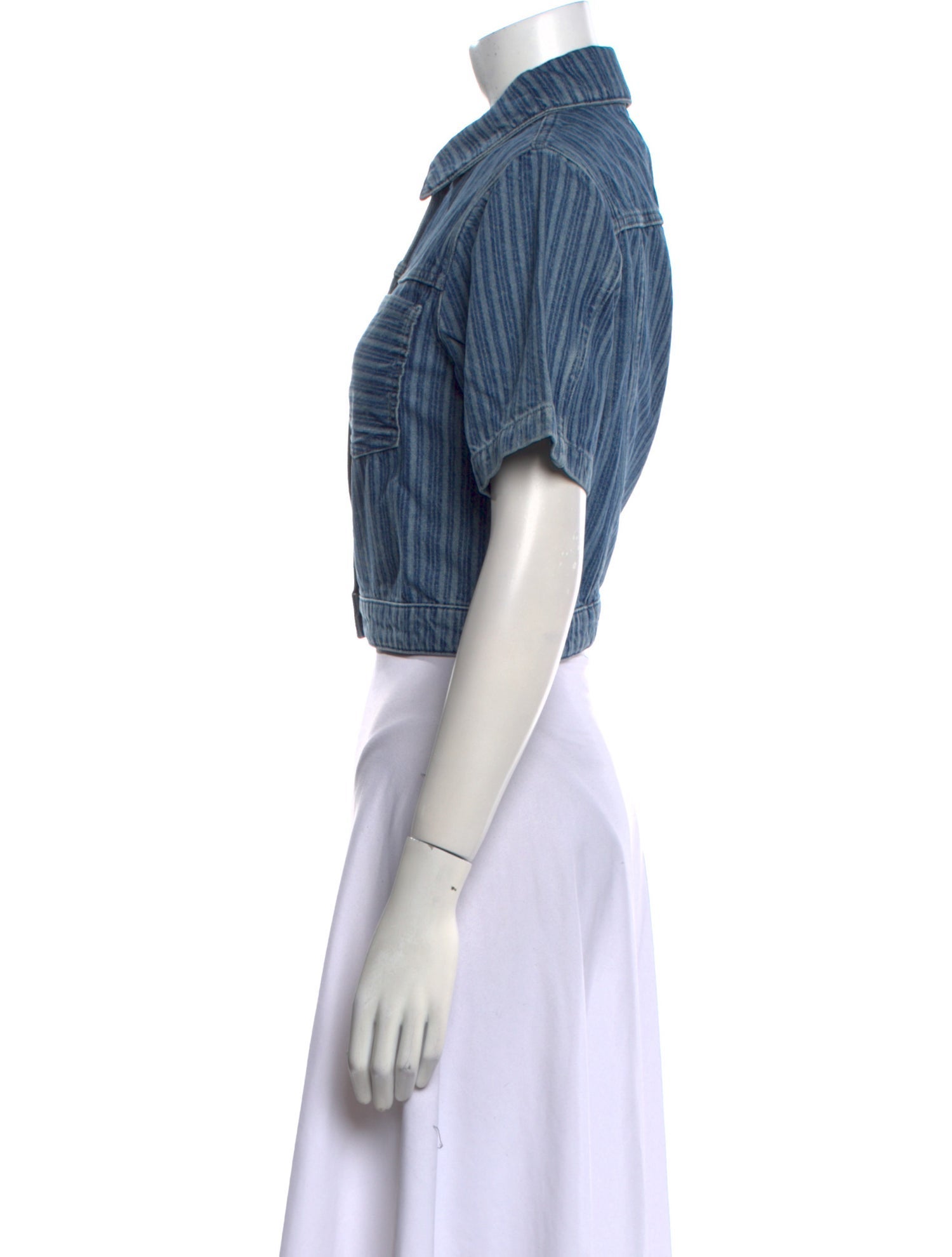 Triarchy Striped Short Sleeve Crop Top