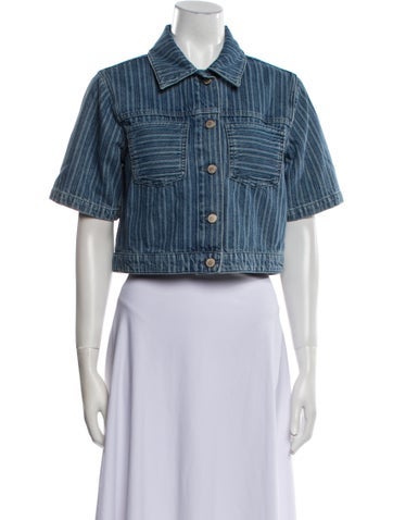 Triarchy Jackets Striped Denim Jacket L