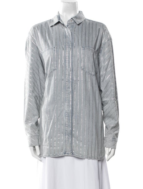 Triarchy Printed Long Sleeve Button-Up Top