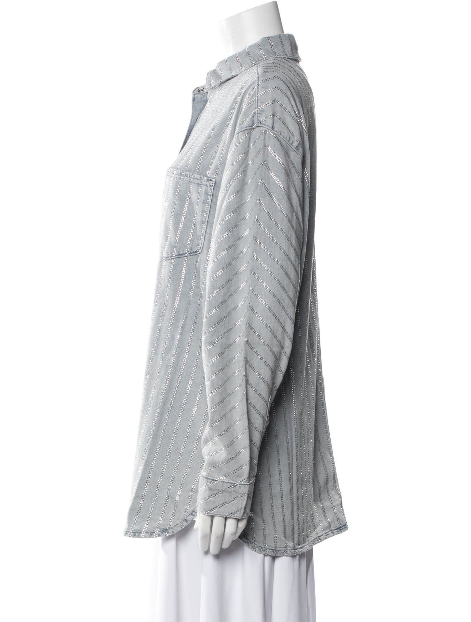 Triarchy Printed Long Sleeve Button-Up Top