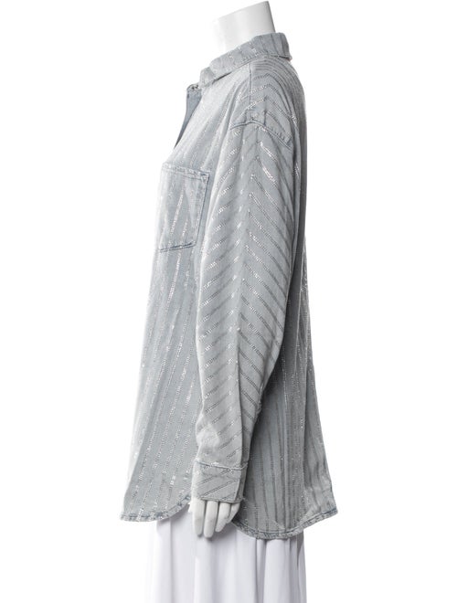 Triarchy Printed Long Sleeve Button-Up Top