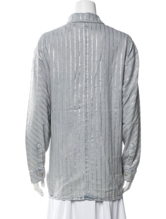 Triarchy Printed Long Sleeve Button-Up Top