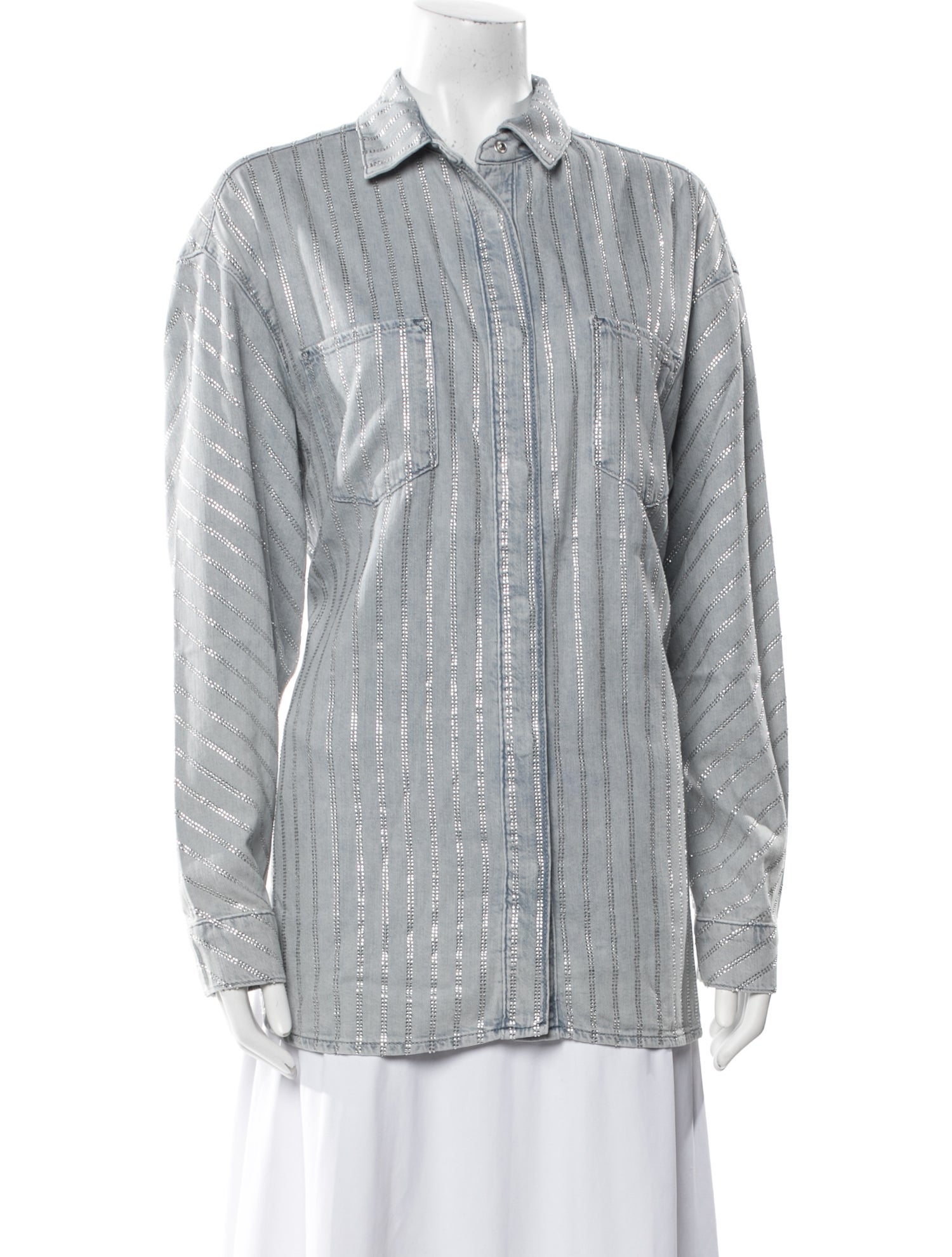 Triarchy Printed Long Sleeve Button-Up Top