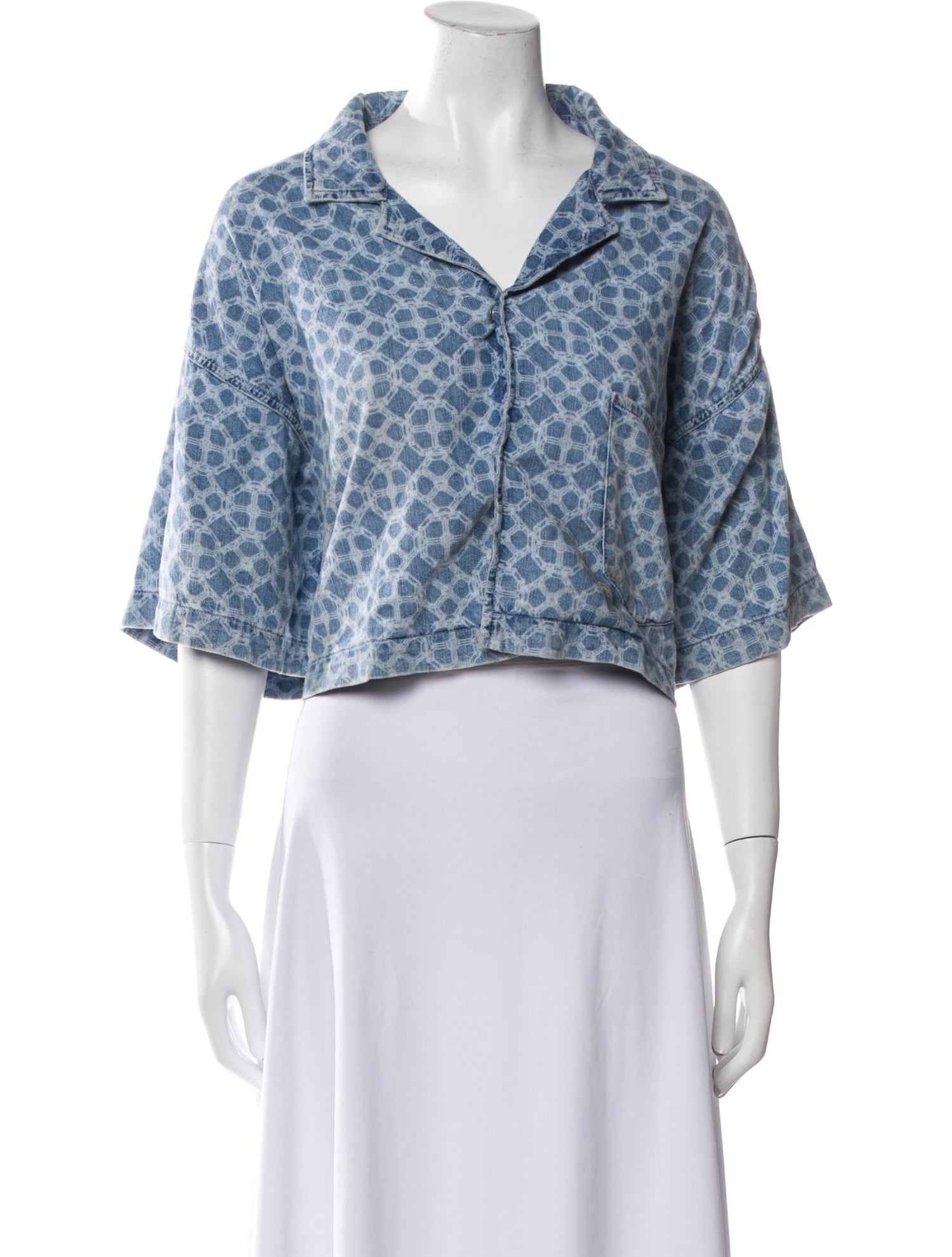 Triarchy Printed V-Neck Crop Top