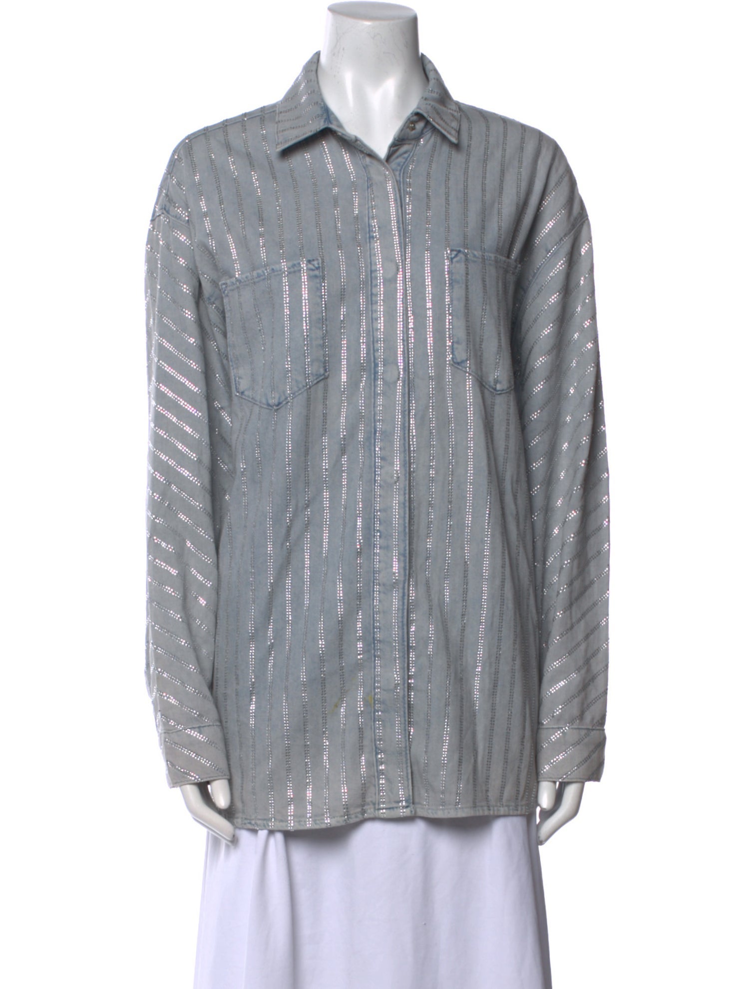 Triarchy Striped Long Sleeve Button-Up Top