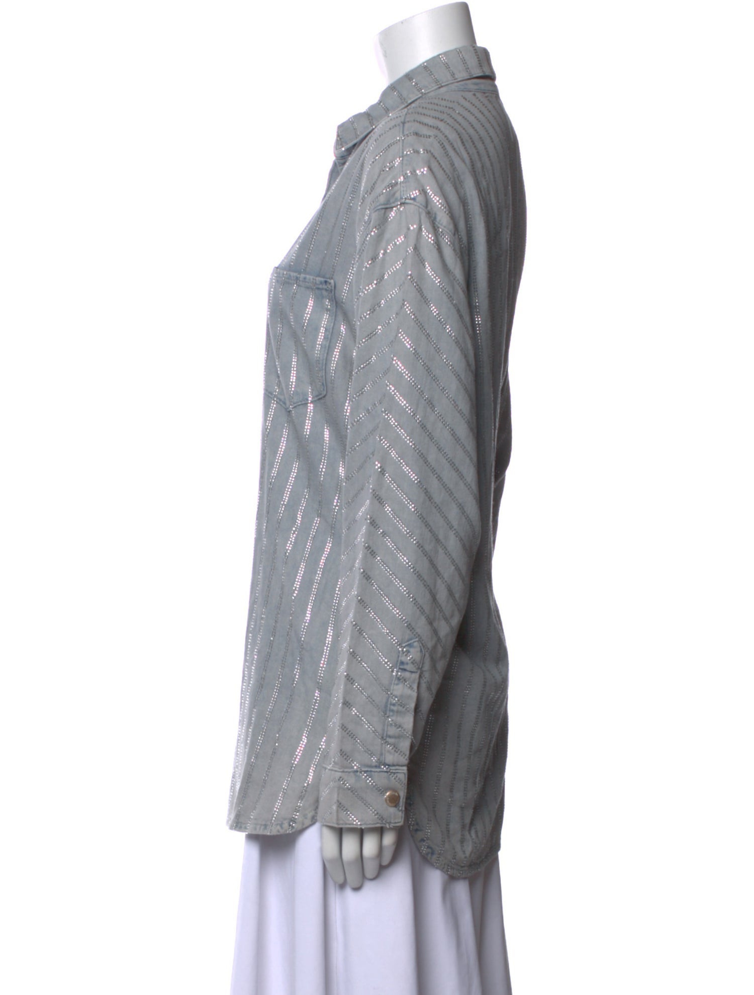 Triarchy Striped Long Sleeve Button-Up Top