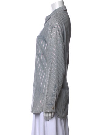 Triarchy Striped Long Sleeve Button-Up Top