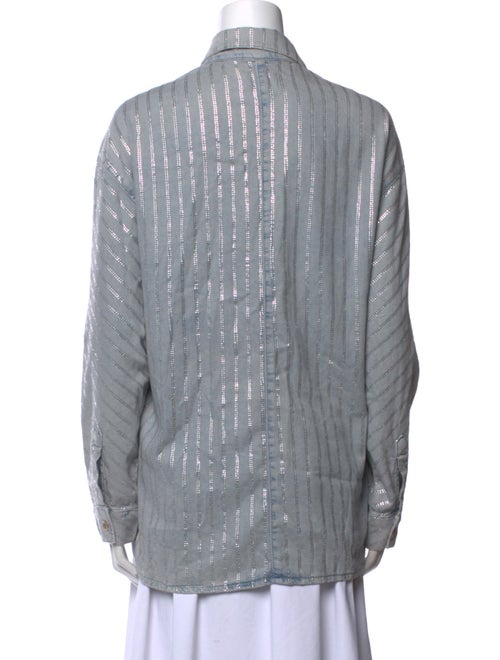 Triarchy Striped Long Sleeve Button-Up Top
