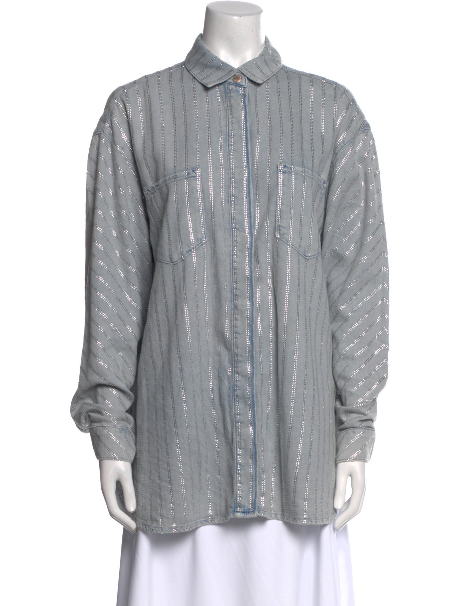 Triarchy Striped Long Sleeve Button-Up Top