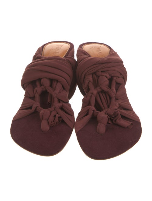 Tribal Suede Leather Trim Embellishment Gladiator Sandals