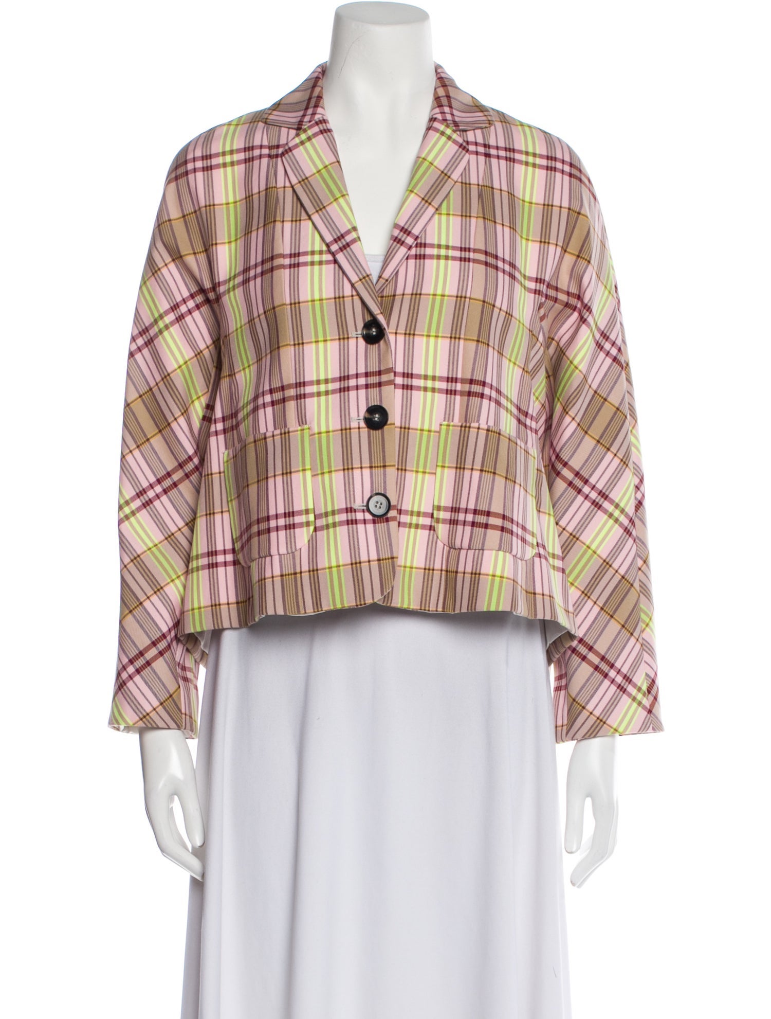 True Nyc Plaid Print Blazer