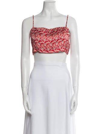 Third Form Printed Square Neckline Crop Top