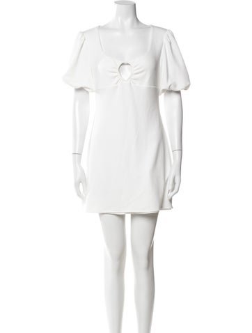 Pre-owned Third Form Scoop Neck Mini Dress In White