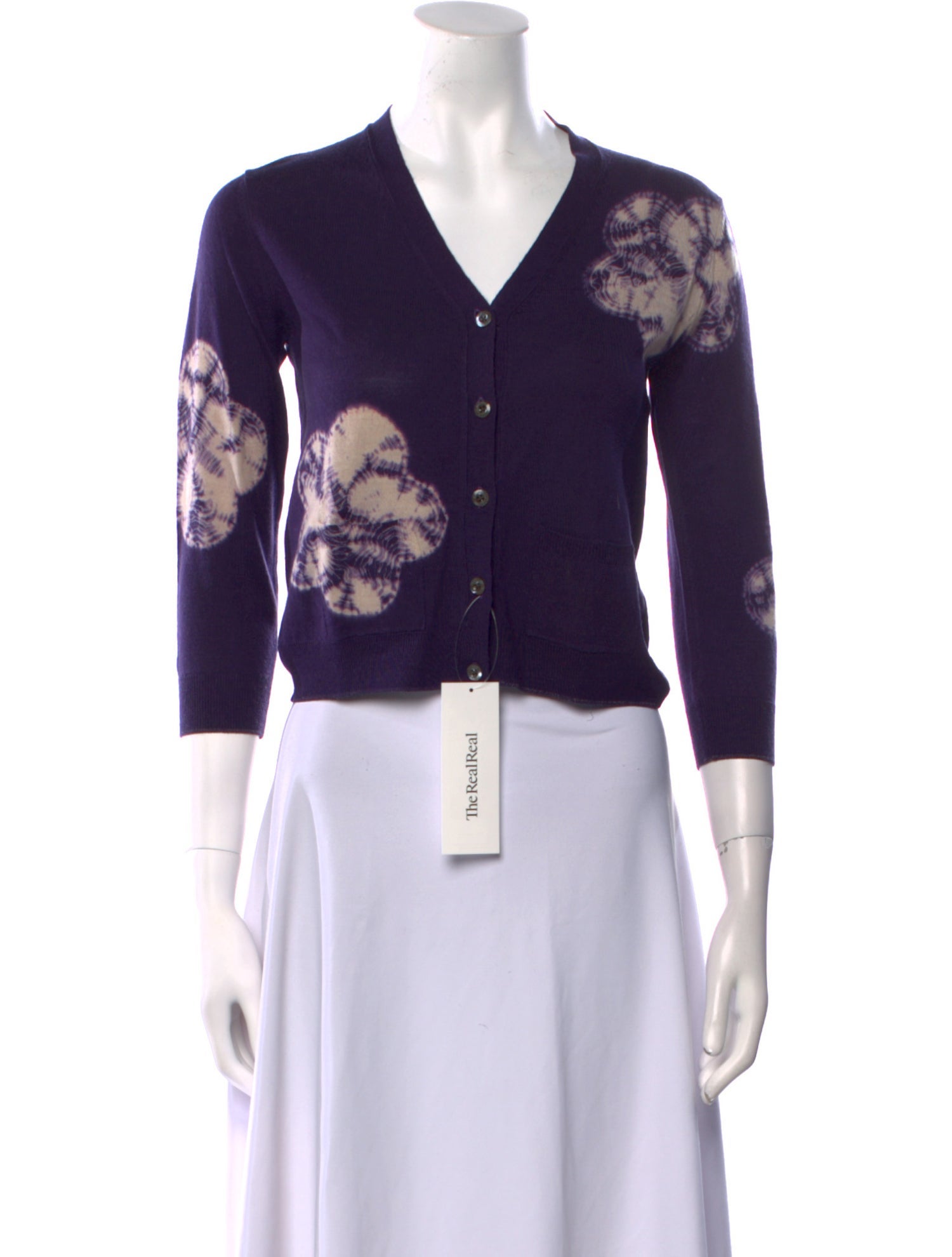 Transparent Sunglasses Vintage Floral Print Sweater