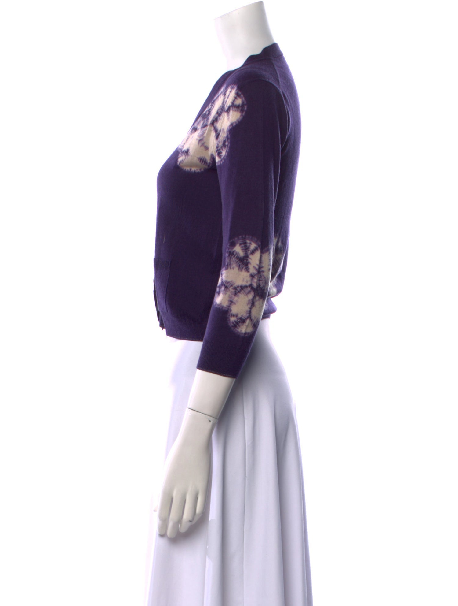 Transparent Sunglasses Vintage Floral Print Sweater